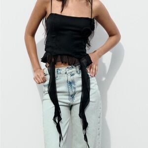 TEXTURED FLORAL COTTON GAUZE TOP